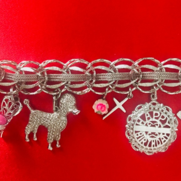 Vintage Sterling Silver Charm Bracelet - Picture 2 of 6